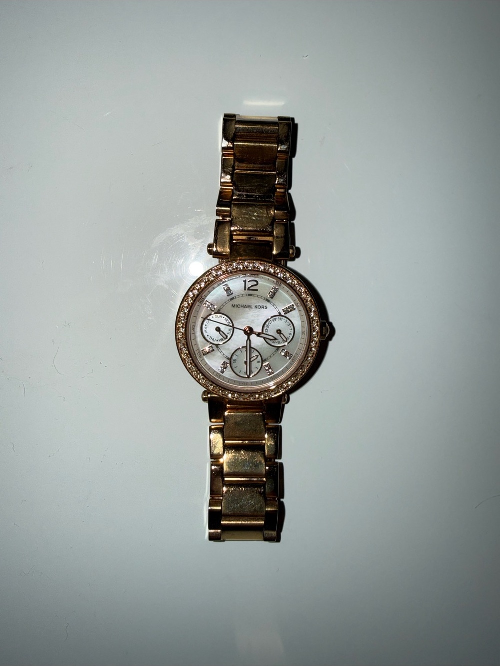 Michael Kors Rose Gold Crystal-Accent Women's Bracelet Watch